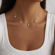 Lumivelle Five Bloom Necklace Duo — Gold & Silver