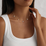Lumivelle Five Bloom Necklace Duo — Gold & Silver